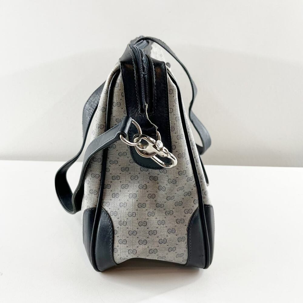 Gucci Ophidia Vintage Canvas Micro GG Monogram Messenger Bag Satchel Gray Black - Picture 4 of 12